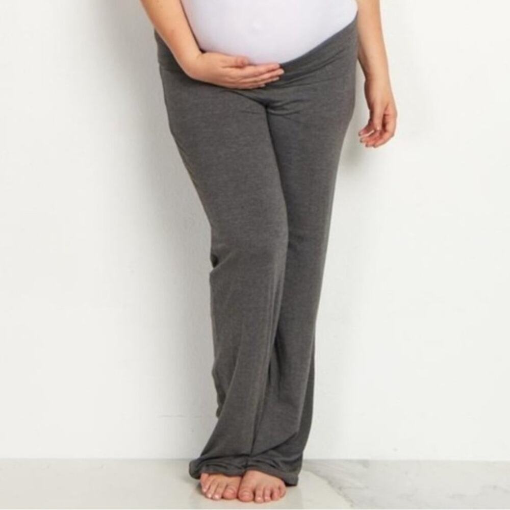 PinkBlush Charcoal Grey Foldover Maternity Lounge Pants